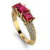 3 Stones Princess Ruby Ring - Rebecca No. 10 image 1