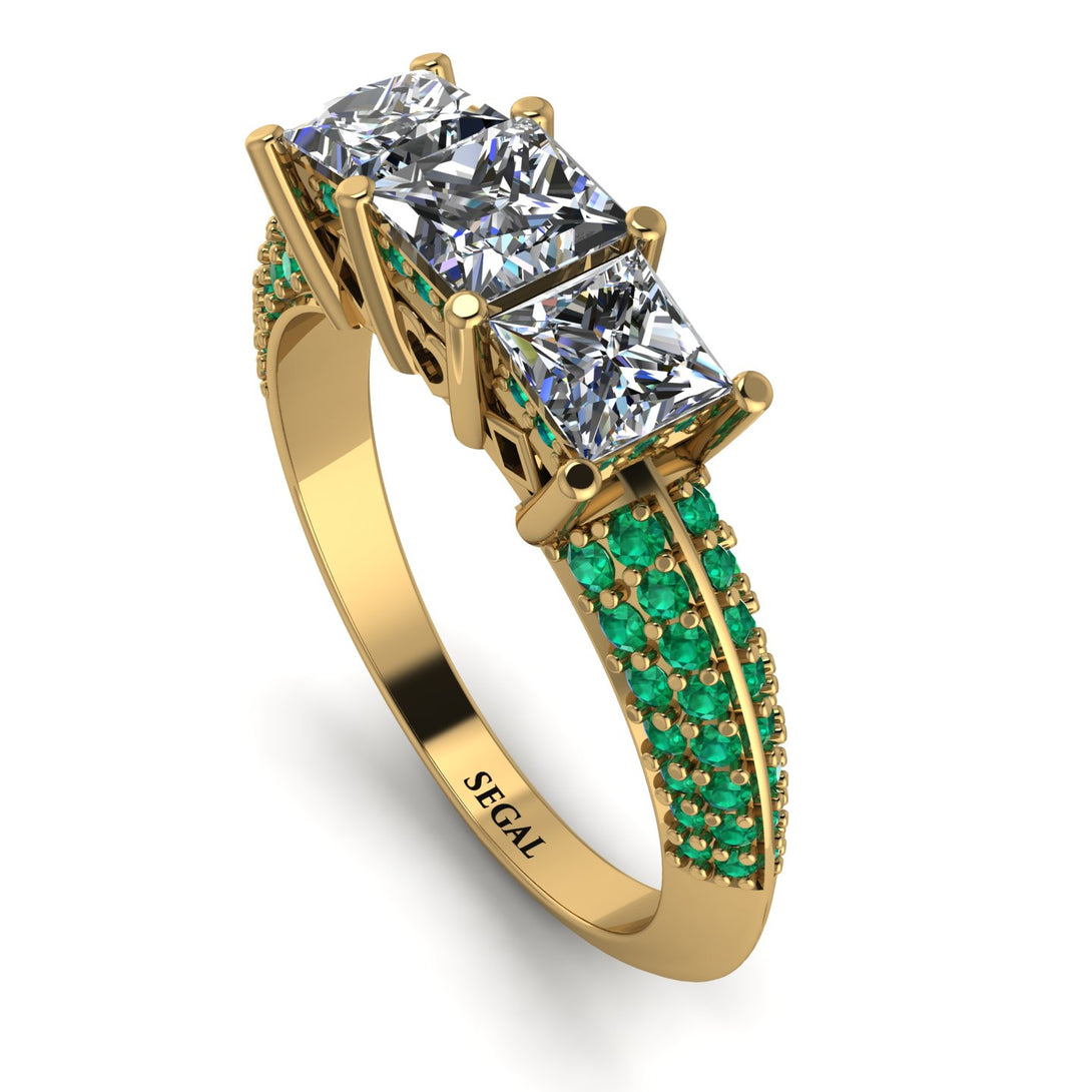 3 Stones Princess Diamond Ring - Rebecca No. 16