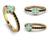 Elegant Enamel Clover Black Diamond Ring - Clover No. 7 image 2
