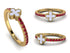 Elegant Enamel Clover Ruby Ring - Clover No. 10 image 7