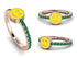 Elegant Enamel Smile Emerald Ring - Smile No. 5 image 2