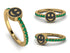 Elegant Enamel Smile Emerald Ring - Smile No. 4 image 1