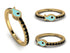 Elegant Enamel Fish Black Diamond Ring - Fish No. 7 image 3