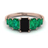 Emerald Cut Black Diamond Geometrical Ring - Briella No. 23 image 1