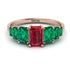 Emerald Cut Ruby Geometrical Ring - Briella No. 26 image 1