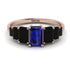 Emerald Cut Sapphire Geometrical Ring - Briella No. 44 image 1