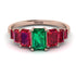 Emerald Cut Emerald Geometrical Ring - Briella No. 50 image 1