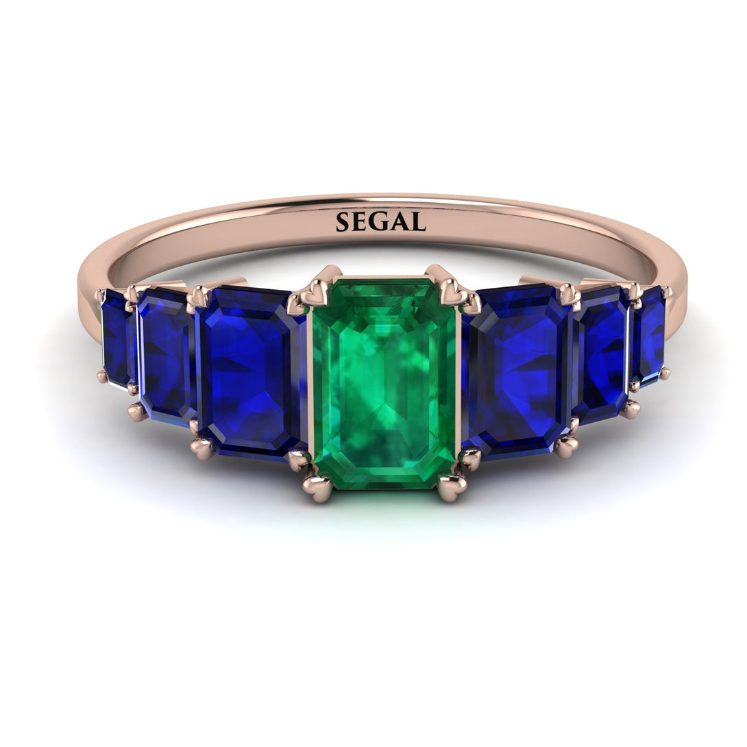 Emerald Cut Emerald Geometrical Ring - Briella No. 65
