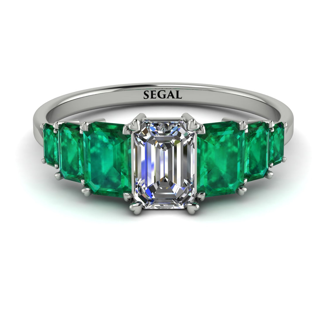 Emerald Cut Diamond Geometrical Ring - Briella No. 18