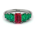 Emerald Cut Ruby Geometrical Ring - Briella No. 27 image 1