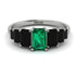 Emerald Cut Emerald Geometrical Ring - Briella No. 36 image 1