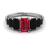Emerald Cut Ruby Geometrical Ring - Briella No. 42 image 1