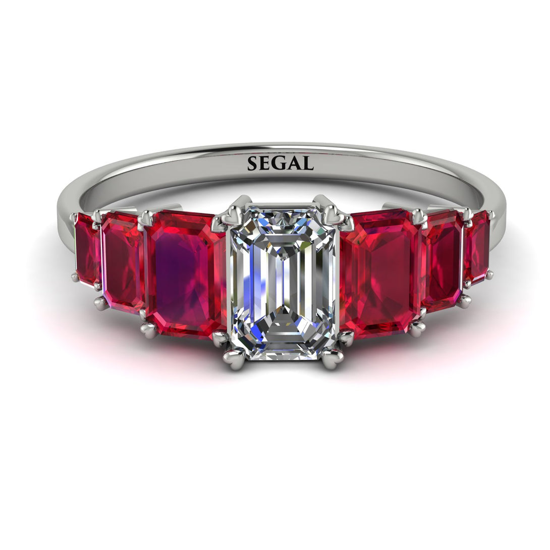 Emerald Cut Diamond Geometrical Ring - Briella No. 48