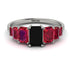 Emerald Cut Black Diamond Geometrical Ring - Briella No. 54 image 1