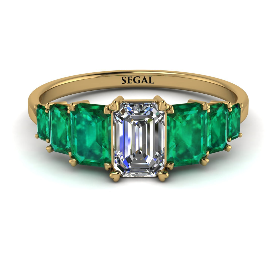 Emerald Cut Diamond Geometrical Ring - Briella No. 16