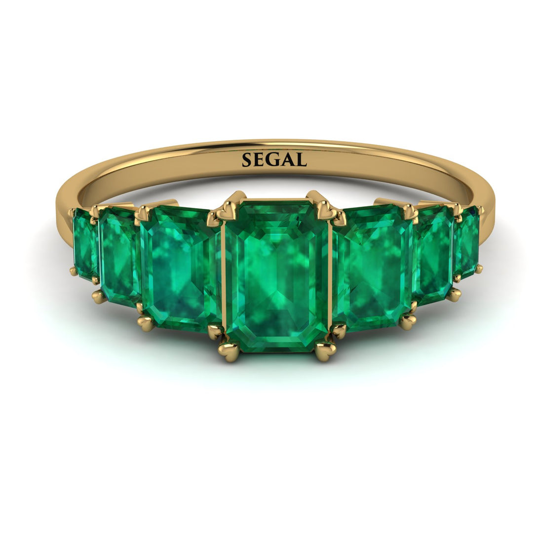 Emerald Cut Emerald Geometrical Ring - Briella No. 19