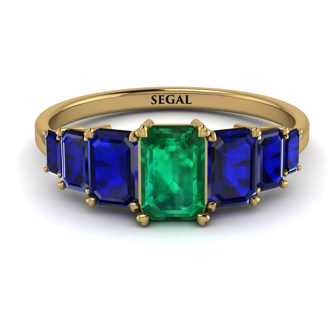 Emerald Cut Emerald Geometrical Ring - Briella No. 64
