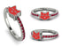 Elegant Enamel Cat Ruby Ring - Cat No. 12 image 1