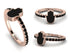 Elegant Enamel Hamsa Black Diamond Ring - Hamsa No. 8 image 1