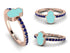 Elegant Enamel Hamsa Sapphire Ring - Hamsa No. 14 image 1