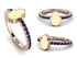 Elegant Enamel Hamsa Sapphire Ring - Hamsa No. 14 image 2
