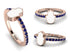 Elegant Enamel Hamsa Sapphire Ring - Hamsa No. 14 image 6