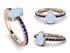 Elegant Enamel Hamsa Sapphire Ring - Hamsa No. 14 image 8