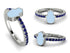 Elegant Enamel Hamsa Sapphire Ring - Hamsa No. 15 image 8
