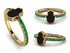Elegant Enamel Hamsa Emerald Ring - Hamsa No. 4 image 1