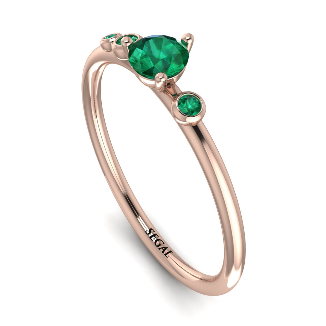 Minimalist Thin Emerald Ring - Brielle No. 20