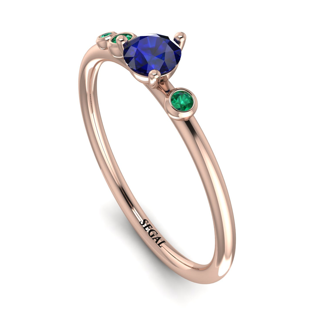 Minimalist Thin Sapphire Ring - Brielle No. 29
