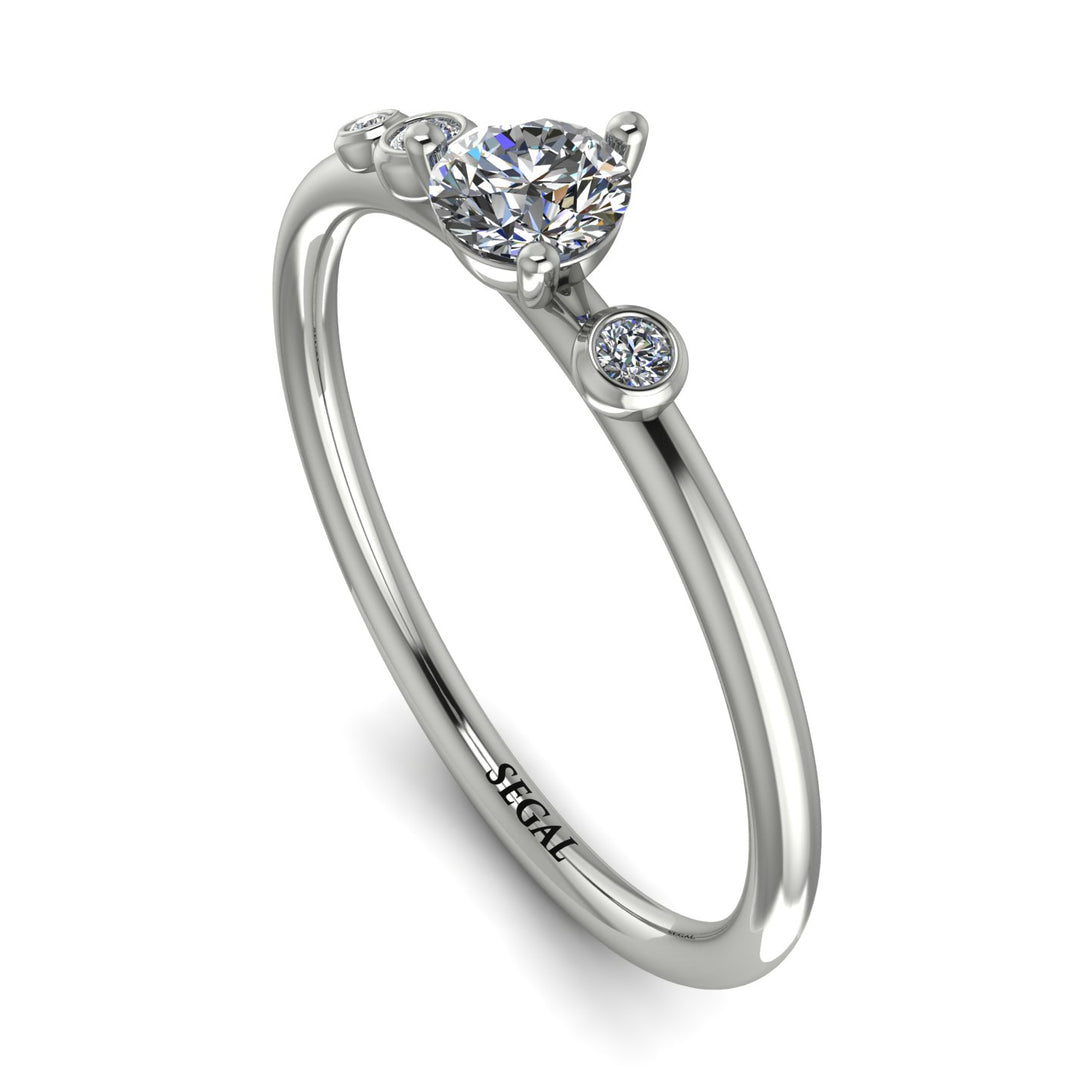 Minimalist Thin Diamond Ring - Brielle No. 3