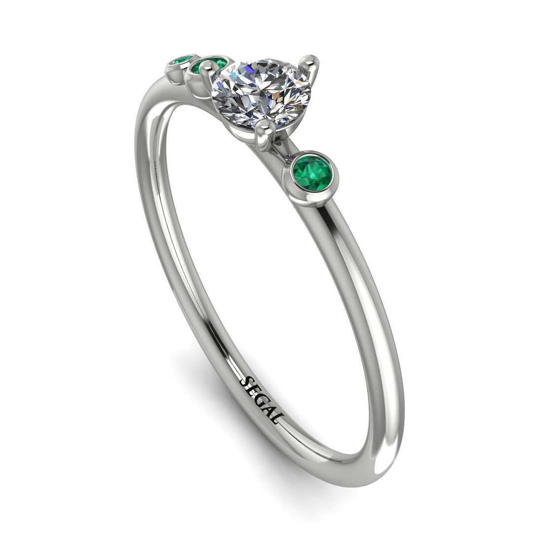 Minimalist Thin Diamond Ring - Brielle No. 18