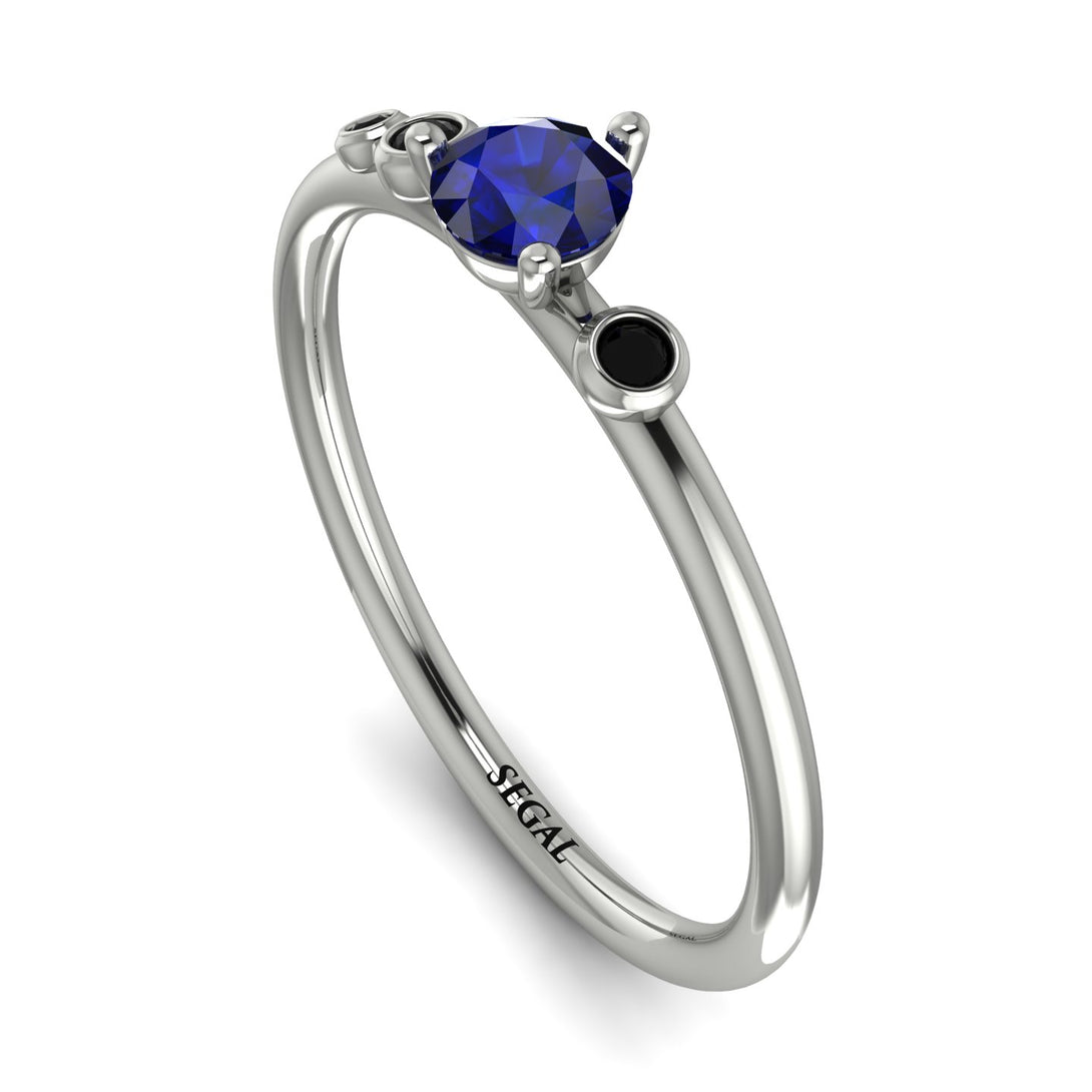 Minimalist Thin Sapphire Ring - Brielle No. 45