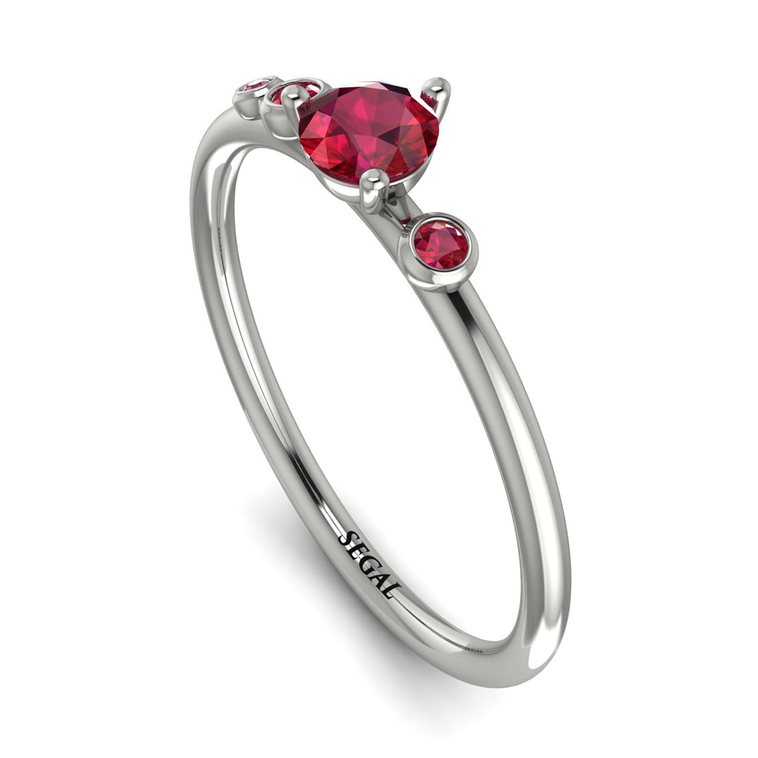 Minimalist Thin Ruby Ring - Brielle No. 57