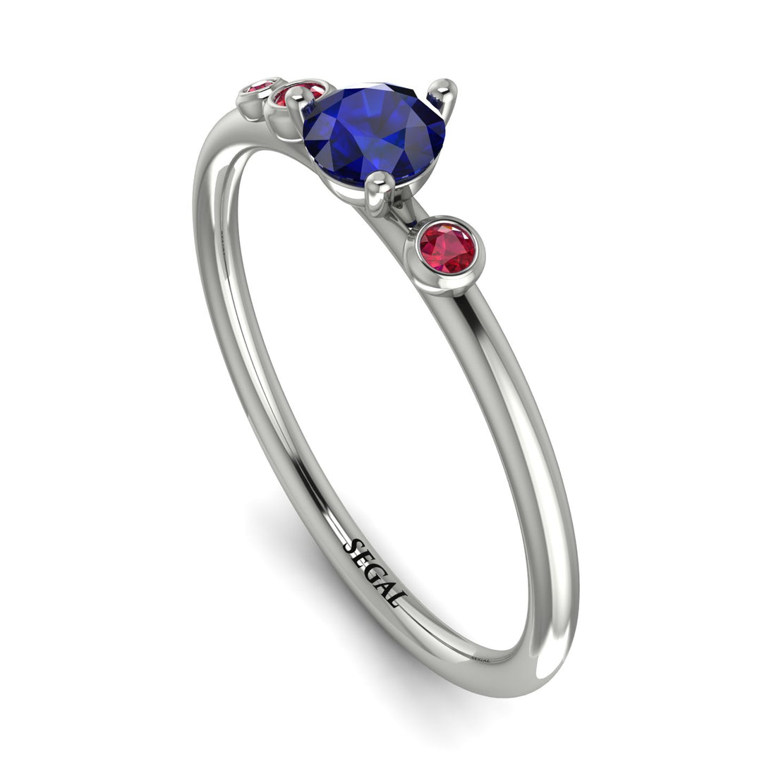 Minimalist Thin Sapphire Ring - Brielle No. 60