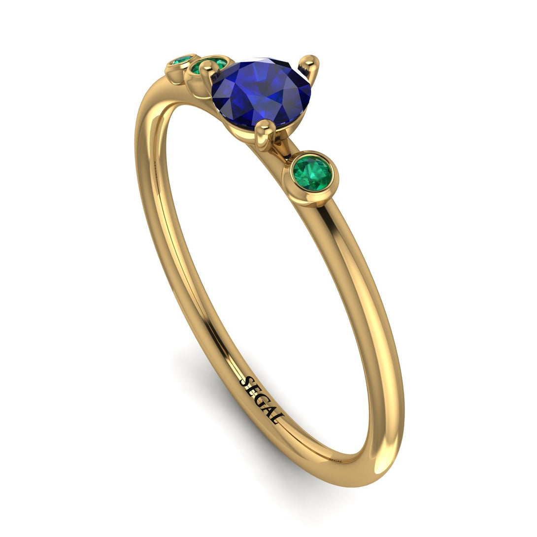 Minimalist Thin Sapphire Ring - Brielle No. 28