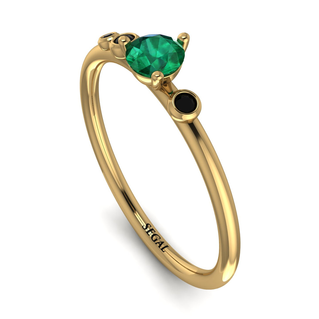 Minimalist Thin Emerald Ring - Brielle No. 34