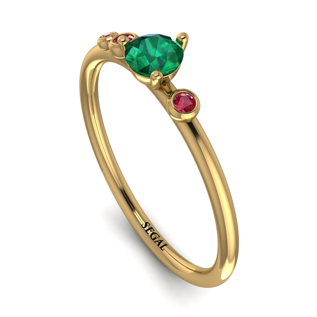 Minimalist Thin Emerald Ring - Brielle No. 49