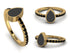 Elegant Enamel Pear Black Diamond Ring - Pear No. 7 image 12