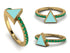 Elegant Enamel Triangle Emerald Ring - Triangle No. 4 image 2