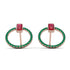 Emerald Cut Circle Ruby Earrings - Oaklyn No. 26 image 1