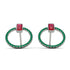 Emerald Cut Circle Ruby Earrings - Oaklyn No. 27 image 1