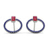 Emerald Cut Circle Ruby Earrings - Oaklyn No. 72 image 1