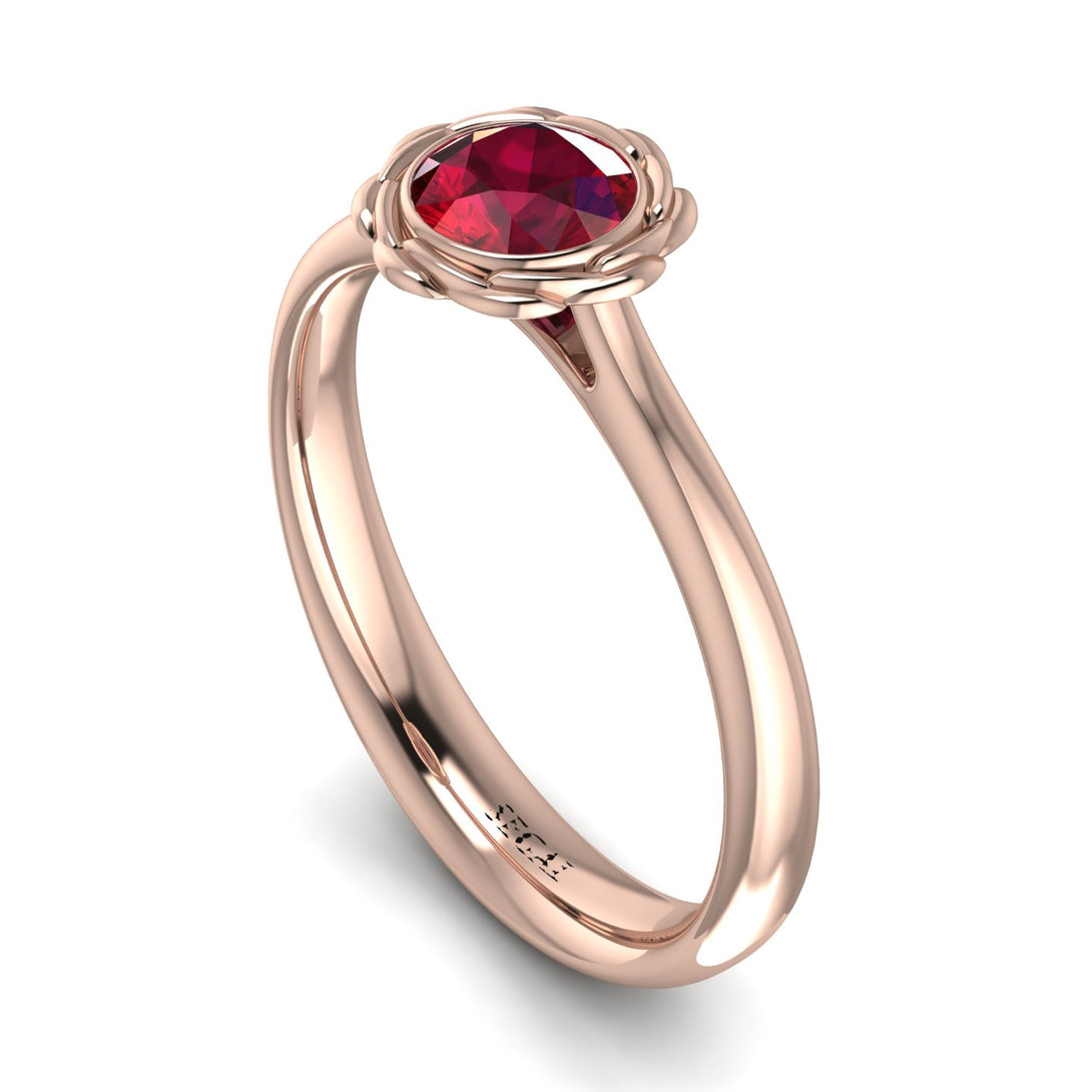 Solitaire Minimalist Ruby Ring - Eden No. 11