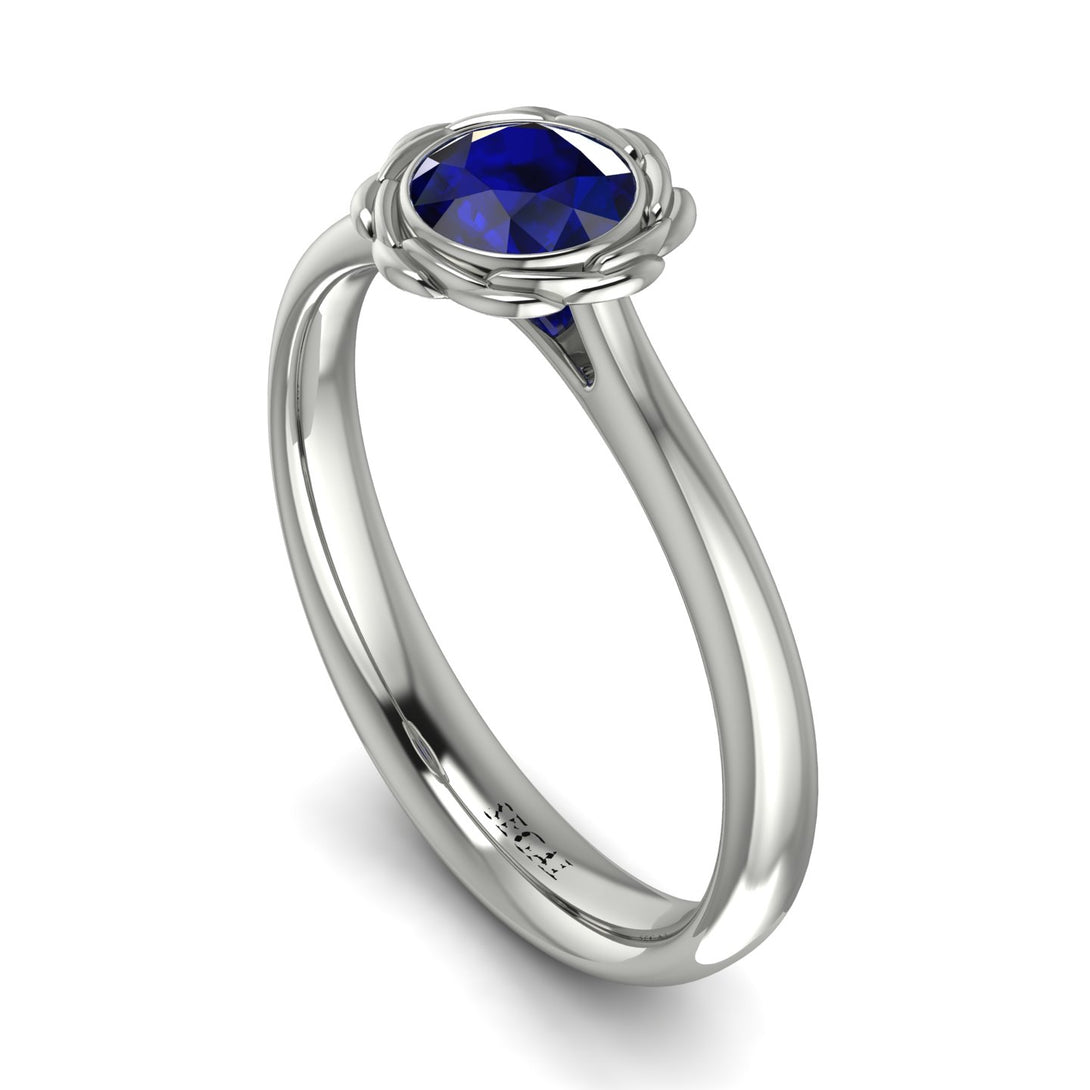 Solitaire Minimalist Sapphire Ring - Eden No. 15