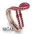 Ruby Pear Shape Stacking Bridal Set - Emilia No. 56 image 2