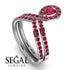 Ruby Pear Shape Stacking Bridal Set - Emilia No. 57 image 2