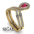 Ruby Pear Shape Stacking Bridal Set - Emilia No. 10 image 2