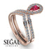 Ruby Pear Shape Stacking Bridal Set - Emilia No. 11 image 2
